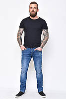 Стильные джинсы мужские облегающие синего цвета 29