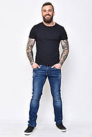 Стильные джинсы мужские облегающие синего цвета