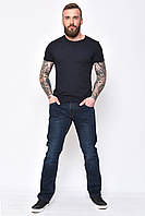 Классические джинсы мужские прямые темно-синего цвета 30