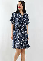 Платье Рубашка на пуговицах Jen 02226 Батал, Синий, 3XL