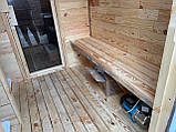 Дерев'яна мобільна Баня-Бочка квадро "LNK" 3 м (липа і дуб з котелом на дровах), фото 5