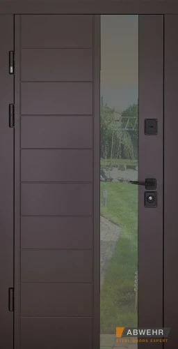 Входная дверь ТМ Abwehr 367 Уфо комплектация Cottage с терморазрывом уличная ral 8019 коричн/vin белый/ТО+ВСМ
