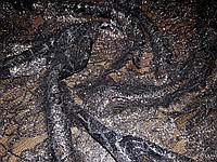 Гипюр - стрейч Жеральдо металлизированный (золото на черном) (арт. 10173) Отрез 1,55 м