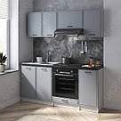 Модульна кухня 180 см з Ламінованого ДСП з МДФ фасадами Стильні кухонні меблі під витяжку мийку та духовку, фото 2