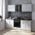 Готові кухні прямі з МДФ фасадом Стильна модульна кухня низ і верх з 5 тумбами в комплекті 220 см, фото 2