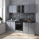 Готові кухні прямі з МДФ фасадом Стильна модульна кухня низ і верх з 5 тумбами в комплекті 220 см, фото 3