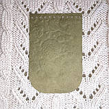 Клапан для міні сумки 12*18 "Лілії". Темна олива, фото 2