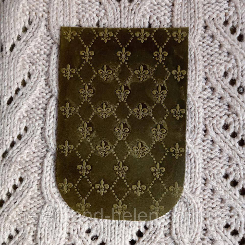 Клапан для міні сумки 12*18 "Лілії". Темна олива, фото 1