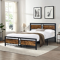 Ліжко двоспальне "Агнет" з натурального дерева та металу
