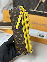 Женский коричневый кошелек Louis Vuitton monogram Стильный брендовый бумажник с логотипом Луи Виттон клатч
