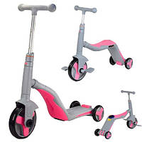 Дитячий велосипед самокат 3в1 JT 90601 Best Scooter, самокат-велобіг-велосипед, світло, 8 мелодій