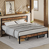 Ліжко двоспальне "Адалінда" з натурального дерева та металу, фото 4