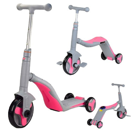 Дитячий самокат-велобіг-велосипед 3в1 JT 90601 Best Scooter, трансформер, 8 мелодій, фото 1