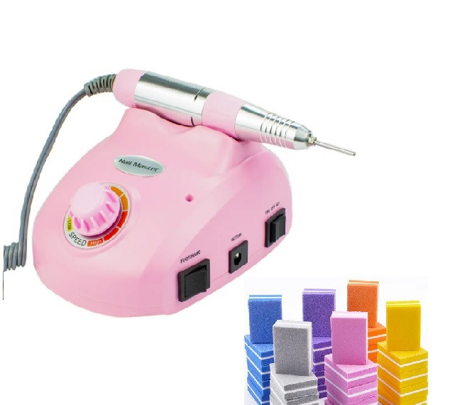 Фрезер для манікюру Nail Master ZS 603 65W 45000 Манікюрний фрейзер DM 208 машинка для манікюру + бафік 100/180