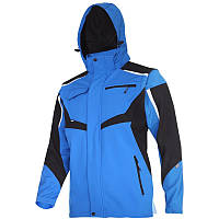 Куртка Soft Shell 2в1 з капюшоном и съемными рукавами - Синьо-чорний, S (48)