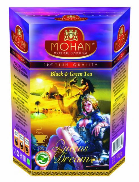 Чорний і зелений чай Mohan Queen's Dream з папаєю, манго, маркуєю, пелюстками квітів 100 грамів, фото 1