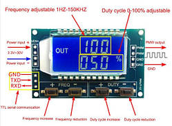 Модуль ШІМ-генератора імпульсів 1Hz-150kHz 3.3-30 V (XY-LPWM)