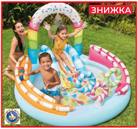 Детский надувной бассейн интекс с горкой 160л Intex 57144 домашний водный игровой центр бассейн для детей