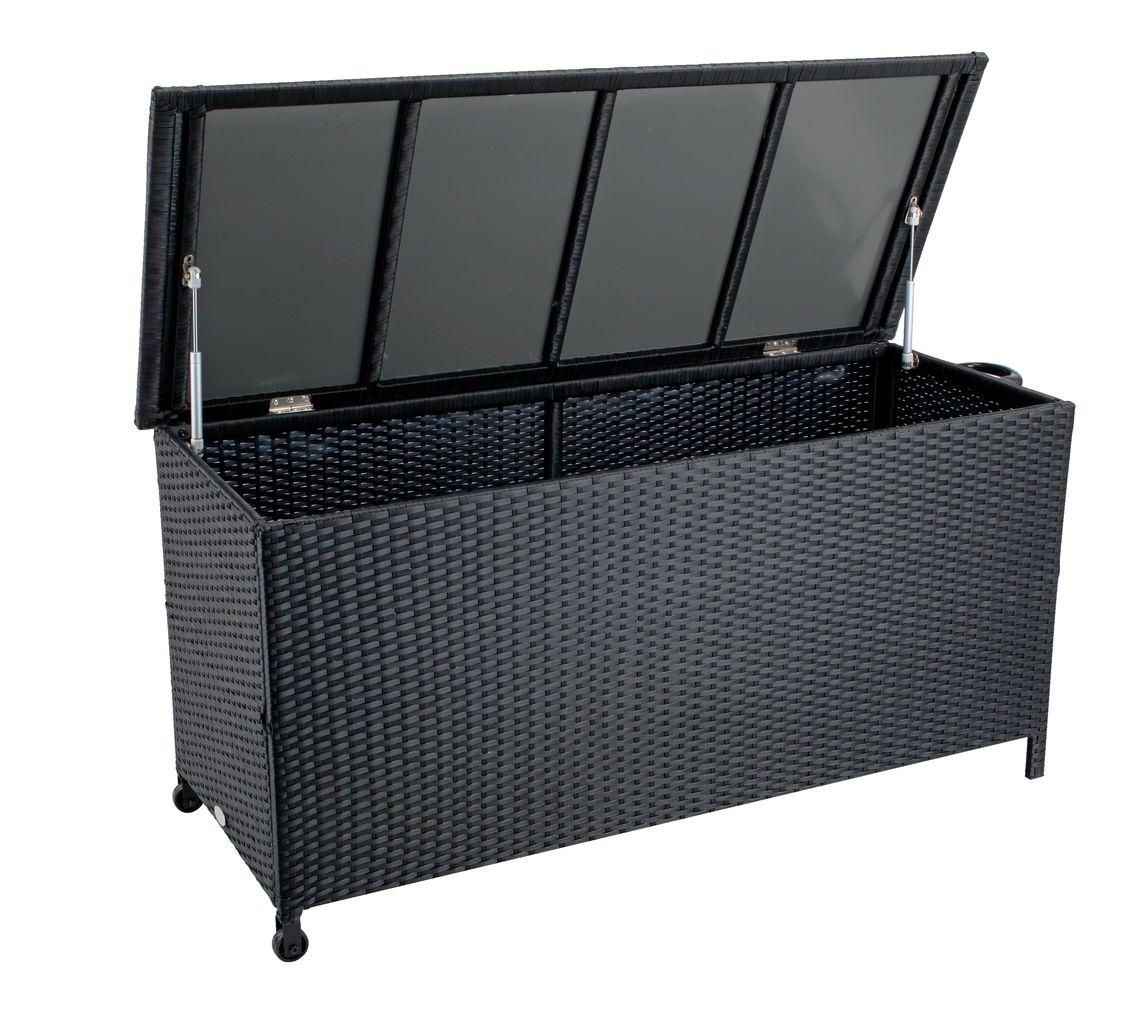 Короб ящик ( штучний ротанг) з коліщатками і гідравлічної кришкою 133 см чорний, hotdeal, фото 1
