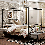 Ліжко двоспальне "Леонор" з металу високе, фото 2