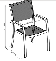 Садове крісло сіре із алюмінія і Текстилен , hotdeal, фото 3