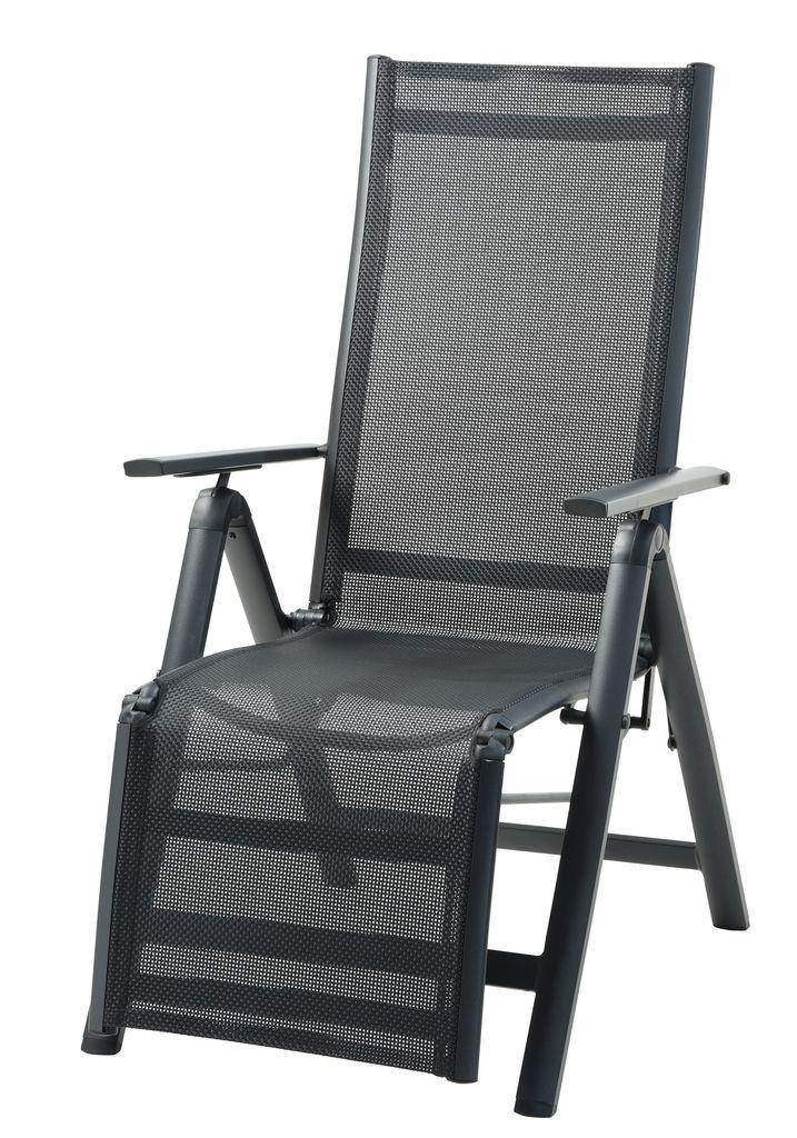 Стілець садовий багатопозиційний чорний (Алюміній та текстилен), hotdeal, фото 1
