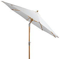 Садовый большой зонт от солнца светлый с функцией наклона с основой из дерева (хардвуд) (3 метра ),daymart
