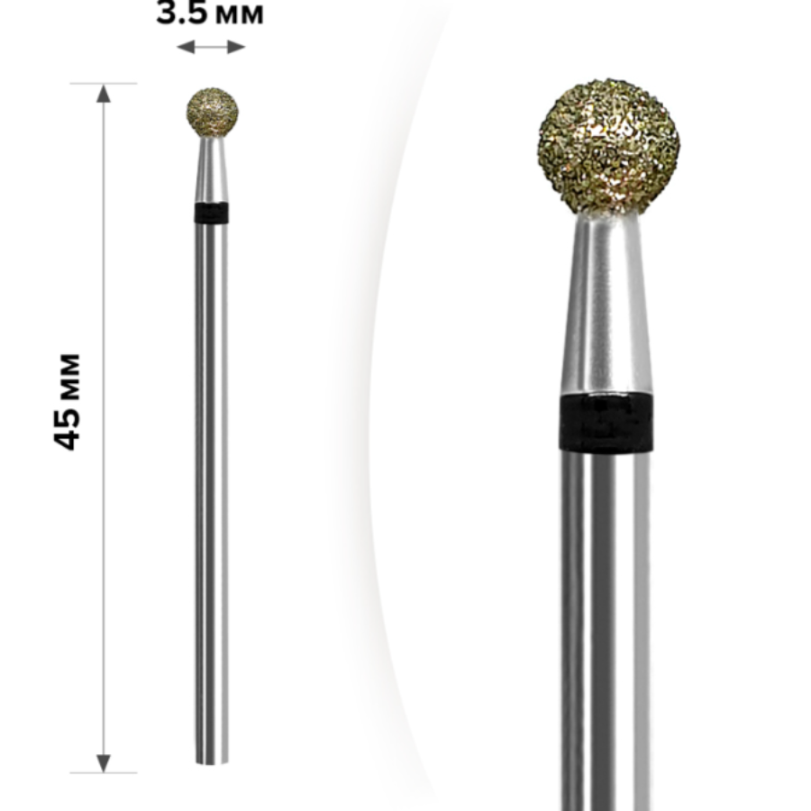 Фреза алмазна MART чорний шар діаметр 3.5 мм, фото 1
