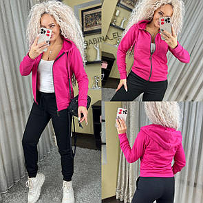 Жіночий спортивний костюм з кофтою на блискавці і завуженими штанами (р. 42-52) 7so2035