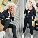 Жіночий спортивний костюм з кофтою на блискавці і завуженими штанами (р. 42-52) 7so2035, фото 6