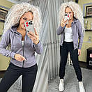 Жіночий спортивний костюм з кофтою на блискавці і завуженими штанами (р. 42-52) 7so2035, фото 8