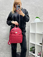 Темно-красный - стильный большой непромокаемый рюкзак с дополнительными карманами (0418)