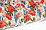 Ранфорс шириною 240 см "Густі вінтажні троянди" червоні на білому, №4537, фото 4