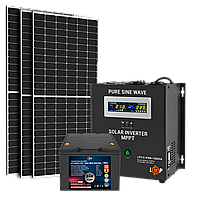 Комплект СЕС Преміум 1кВт 1.2кВт/год АКБ LiFePO4 52 Ah