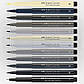 Набір капілярних ручок-пензликів Faber-Castell Pitt Artist Pen Brush Grey tones, 12 кольорів сірих відтінків, 267423, фото 2