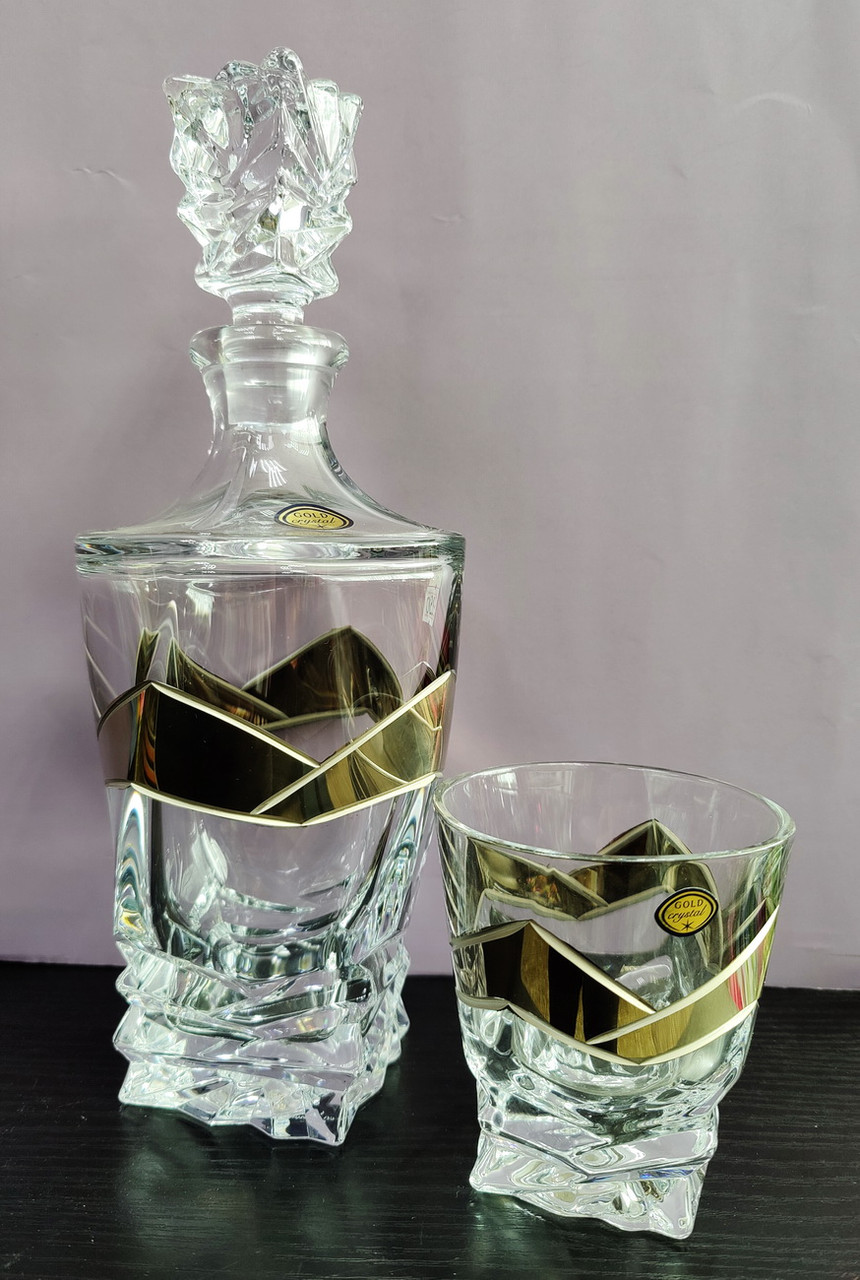 Кришталевий набір для віскі Bohemia Crystal gold 6+1 32005/122/601, фото 1