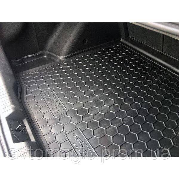 Коврик в багажник Chevrolet Cruze Седан 2009-2015 пластик "AVTO-Gumm"211146 - фото 3 - id-p1623079999