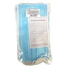 Маски медичні Premium блакитні 3-шарові 50 шт. Китай