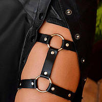 Гартер на одну ногу - Чорний - Садо-мазо