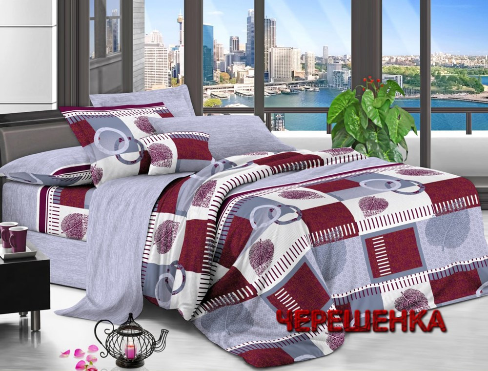 Тканина для постільної білизни Поліестер 75 PL4354-6 (60м) геометрія та листя