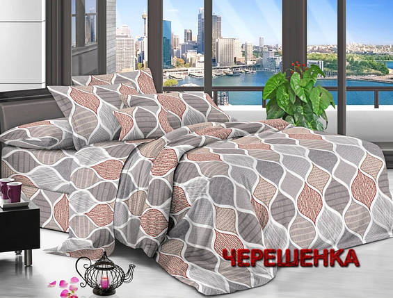 Сіра світла тканина 220 см для постільної білизни, 100% Поліестер 75 з абстрактним принтом, у рулоні 60 м, фото 1