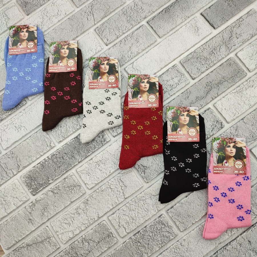 Шкарпетки жіночі високі весна/осінь р.36-40 квіточки асорті ДУКАТ 479250318, фото 1