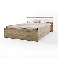 Красивая двуспальная кровать в спальню 140 200 Эверест Соната-1400 дуб сонома/белый (EVR-2092)