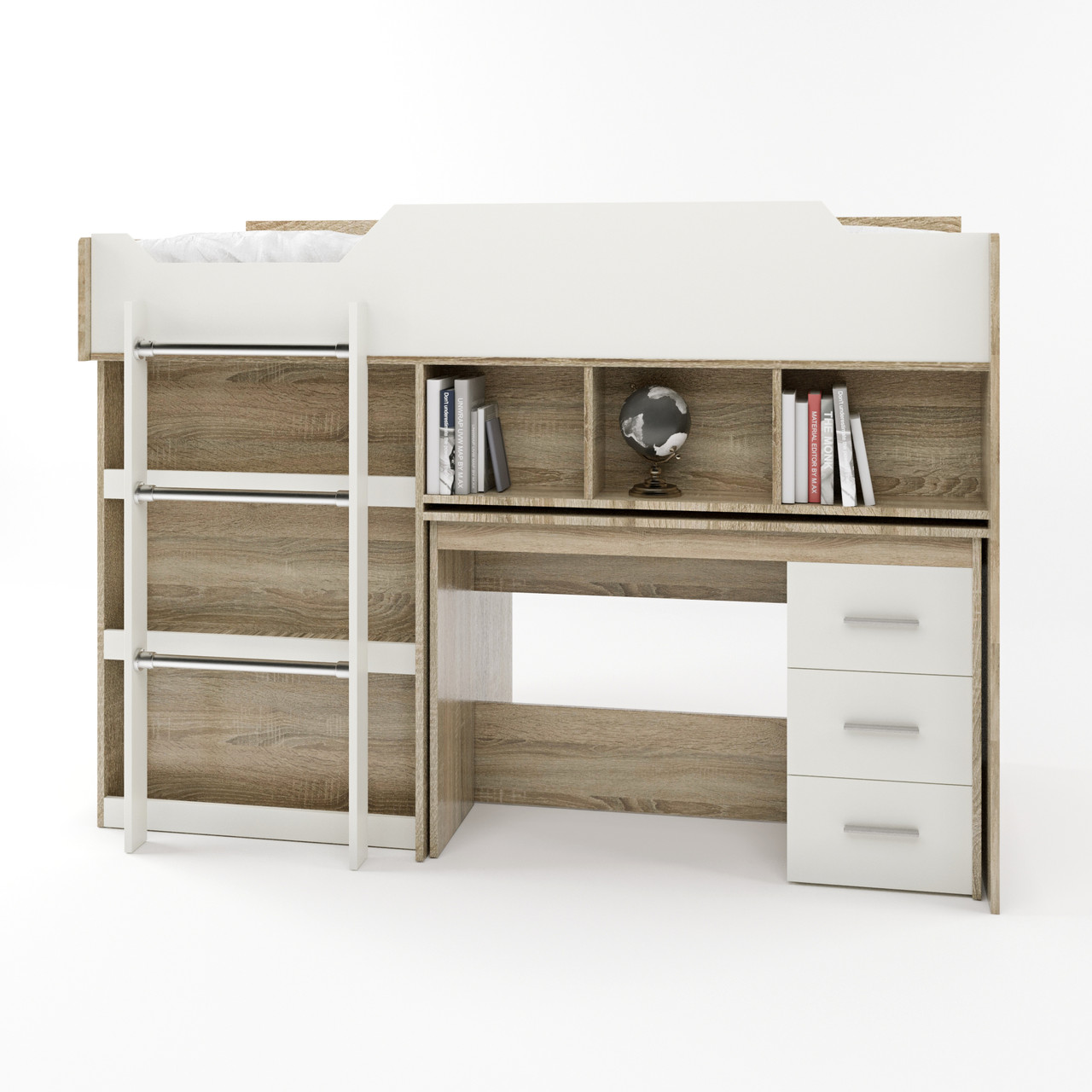 Кровать Чердак со Столом Внизу для Подростка Чердак-2 Эверест Дуб ...