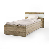 Гарне односпальне ліжко для підлітка Еверест Соната-900 дуб сонома/білий (EVR-2114)