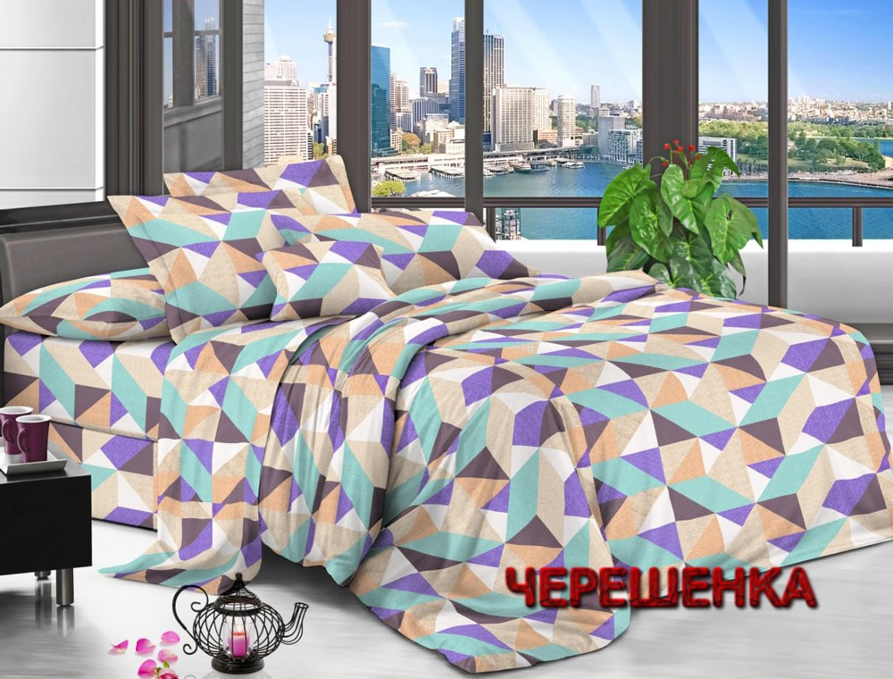 Яскрава постільна тканина 220 см синтетична Поліестер 75 з геометричним принтом, у рулоні 60 м