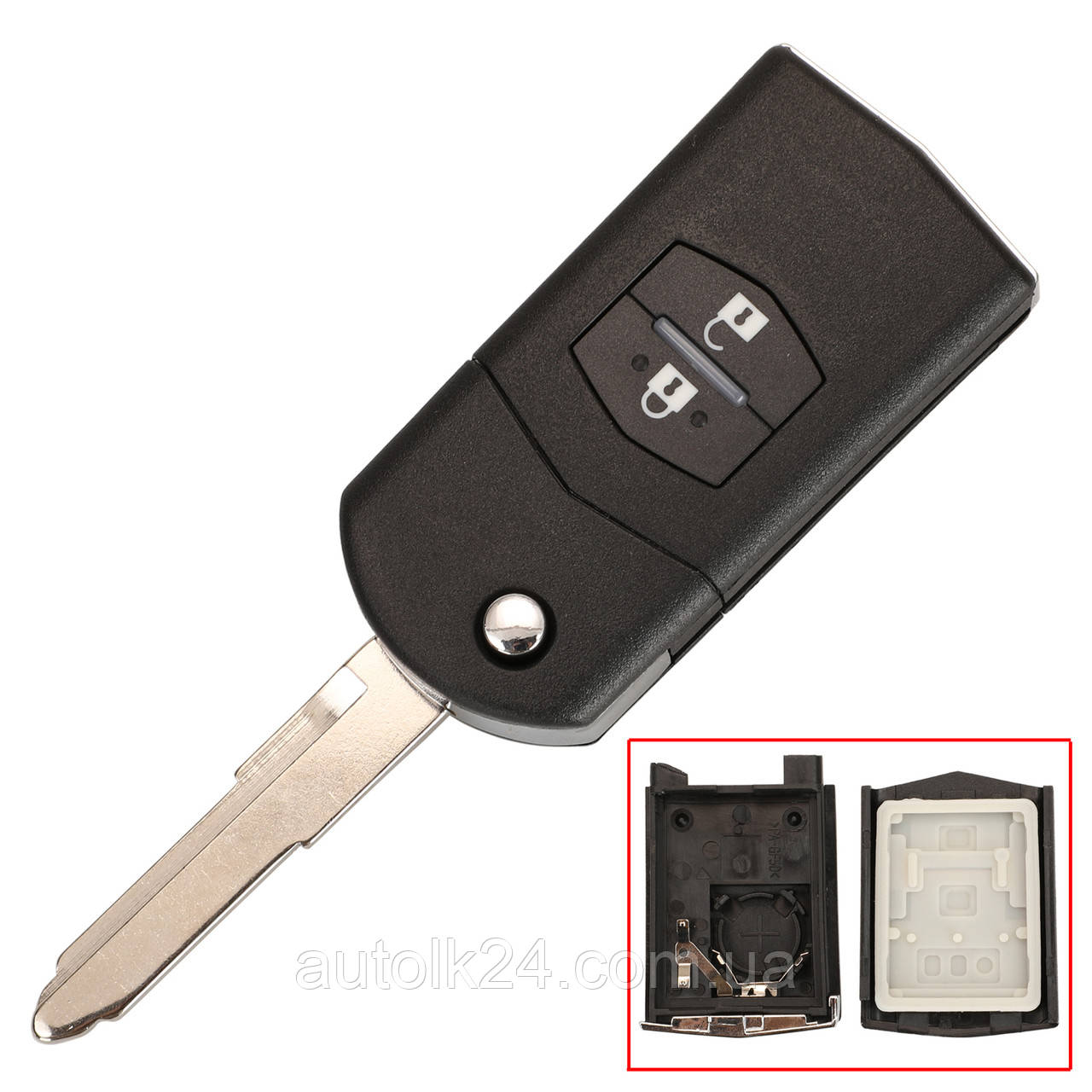 Викидний ключ (корпус) Mazda 3, 5, 6 - 2 кнопки