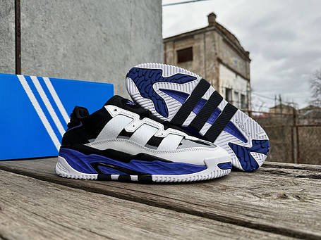 Чоловічі кросівки Adidas Niteball White Black Purple, фото 1
