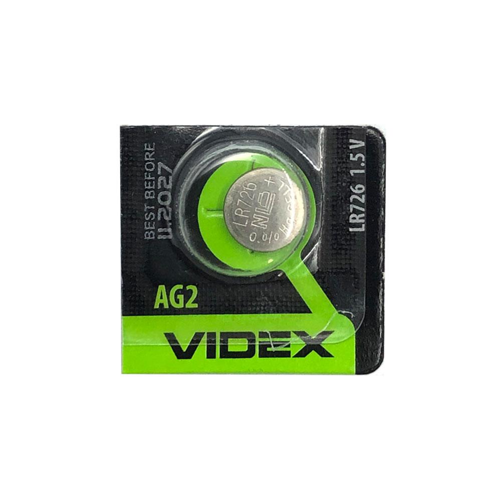 Годинникова батарейка 196 / LR726 / AG2 Videx Alkaline (1.5v) 1шт.