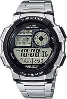 Мужские цифровые часы Casio AE1000WD-1AVCF с серебристым оттенком